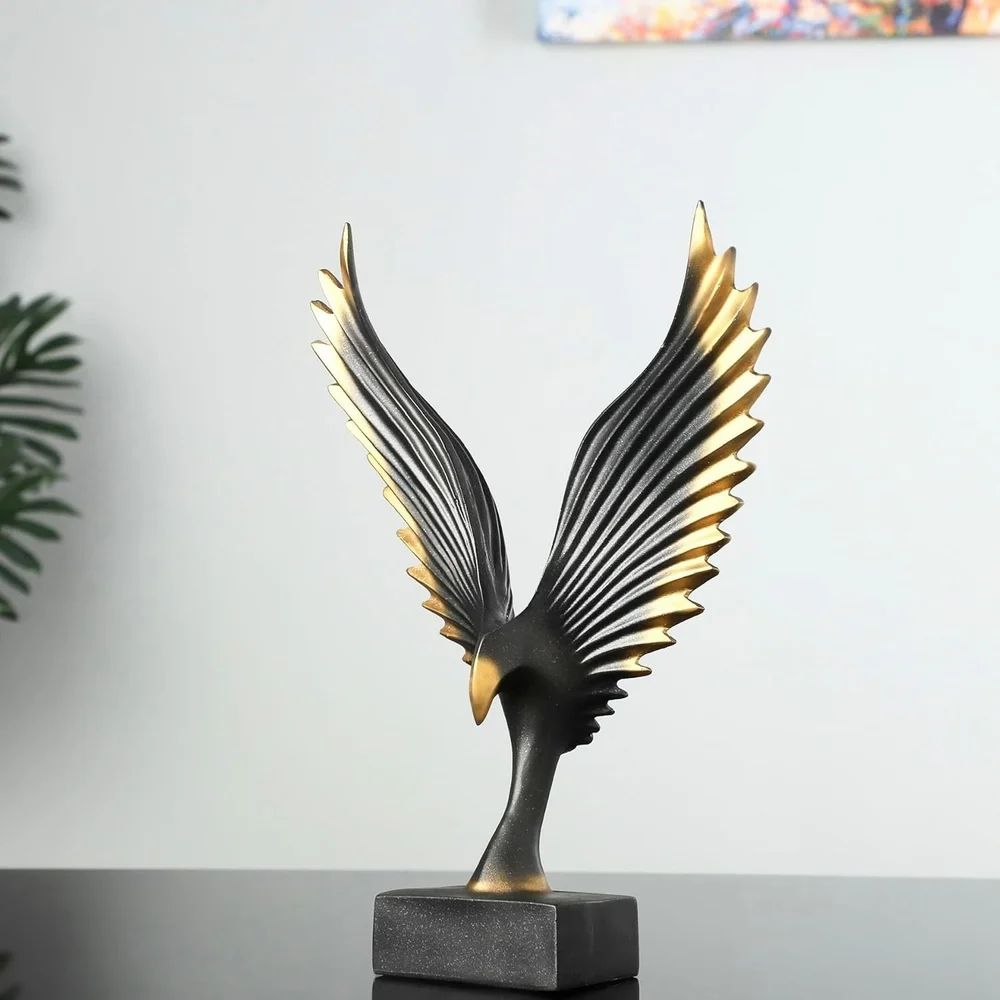 Gold Eagle Bird Wings Showpiece