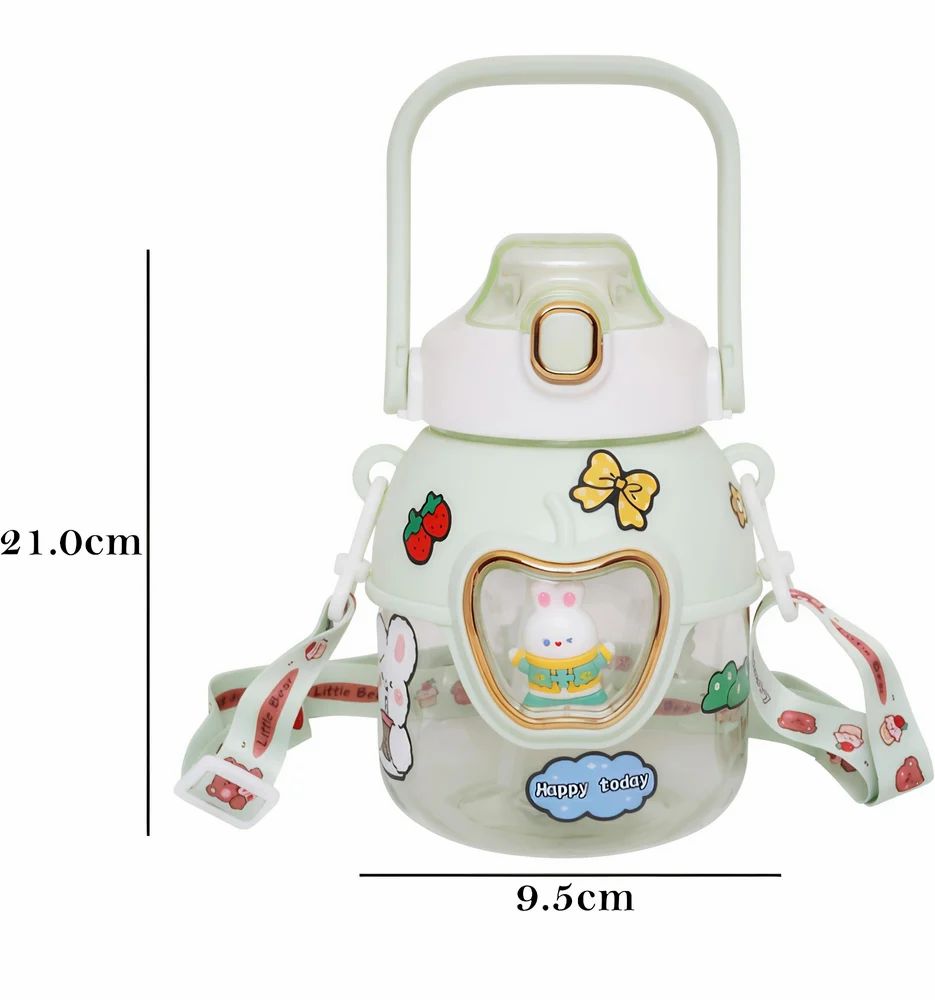 Cartoon Straw Water Bottle