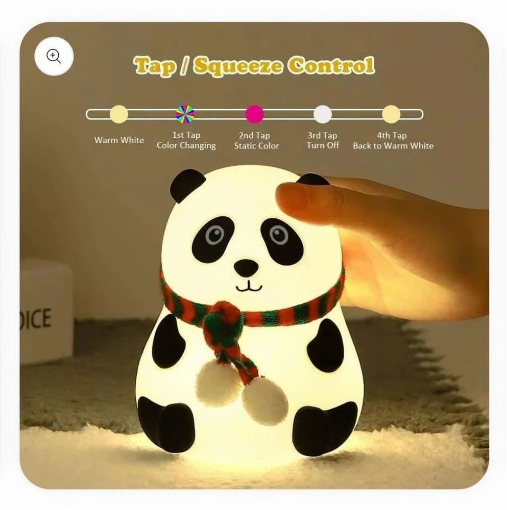 Cute Panda LED Touch Lamp with multicolor