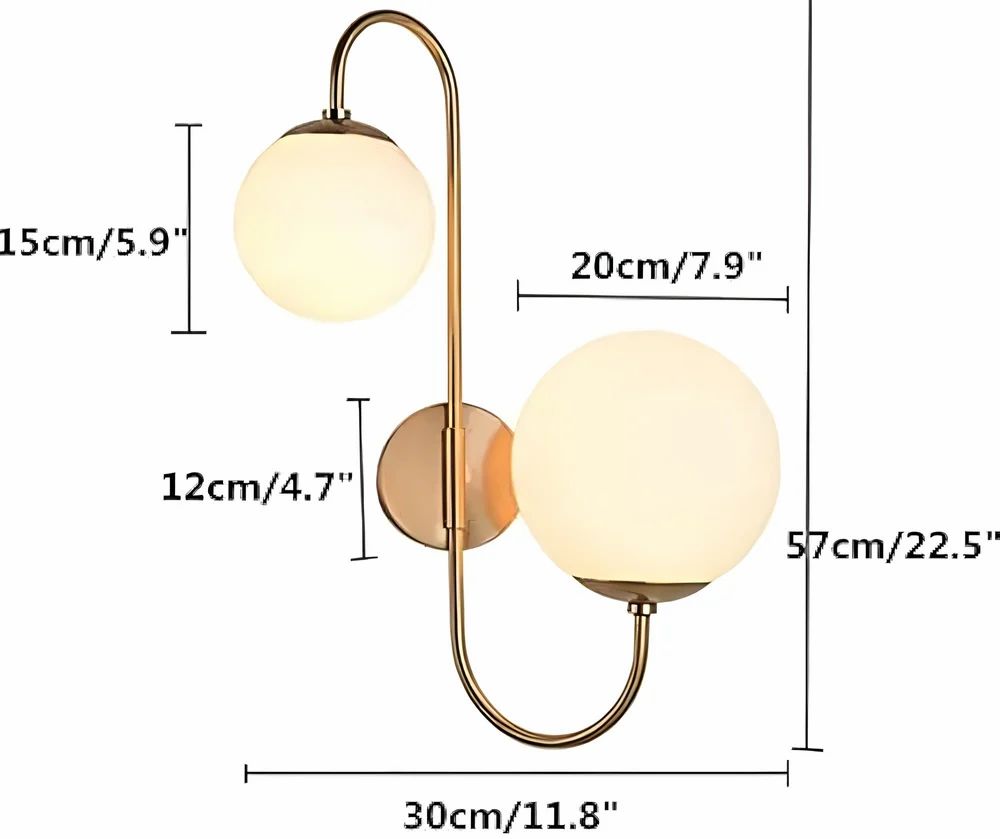 Metal 57cm LED Wall Light, White
