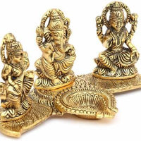 Design Gold Plated Lakshmi Ganesh Saraswati Idol Showpiece
