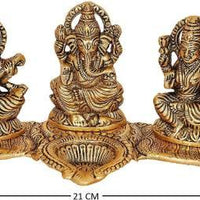 Design Gold Plated Lakshmi Ganesh Saraswati Idol Showpiece