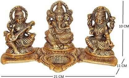 Design Gold Plated Lakshmi Ganesh Saraswati Idol Showpiece