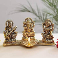 Design Gold Plated Lakshmi Ganesh Saraswati Idol Showpiece