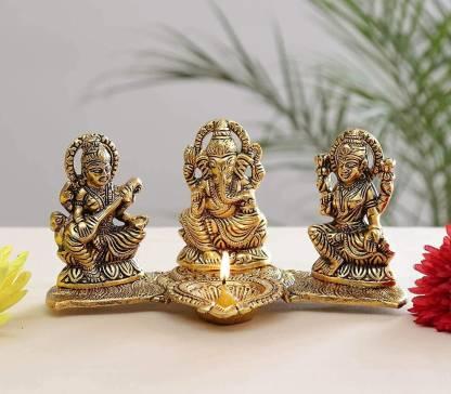 Design Gold Plated Lakshmi Ganesh Saraswati Idol Showpiece