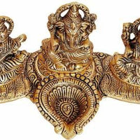 Design Gold Plated Lakshmi Ganesh Saraswati Idol Showpiece