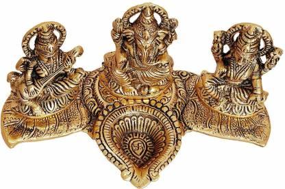 Design Gold Plated Lakshmi Ganesh Saraswati Idol Showpiece