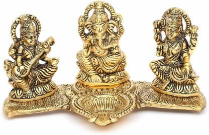 Design Gold Plated Lakshmi Ganesh Saraswati Idol Showpiece