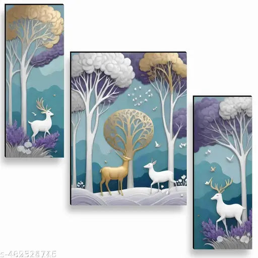 Art & Craft Set of 3 Modern art Wall Painting for Home decorative 12 Inch x 18 Inch