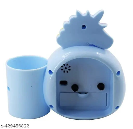 Kids Unicorn Alarm Clock with Pen Stand, Table Clock for Birthday Return Gift, Plastic Cute Cartoon Theme Desk Alarm Clock for Kids