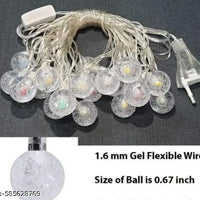 String Lights Plug in, 9.8ft 14 LED Crystal Ball Warm White Fairy Lights.