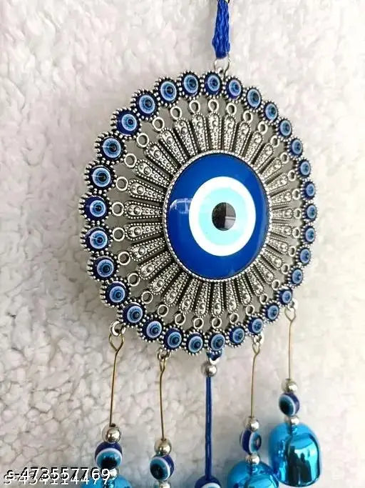 5 Bells Wind Chimes for Home Positive Energy, Evil Eye Hanging for Home, Evil Eye Home Decor Items fancy najar battu