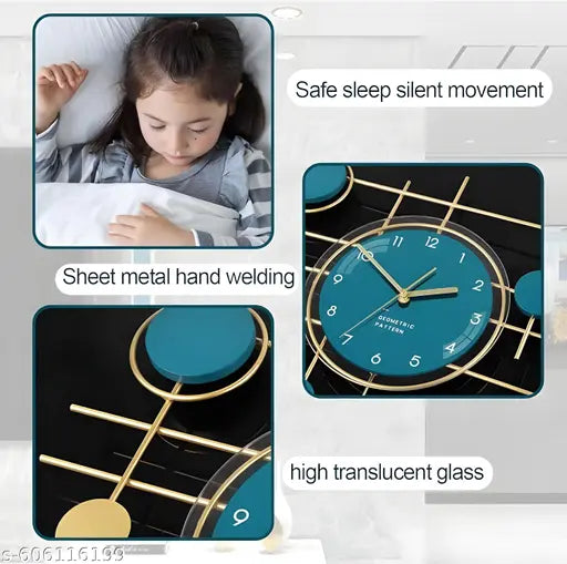 Luxury Modern Geometric Wall Clock for Living Room & Home Decor – Designer Silent Analog Clock"