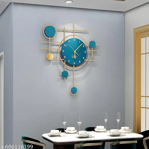 Luxury Modern Geometric Wall Clock for Living Room & Home Decor – Designer Silent Analog Clock"