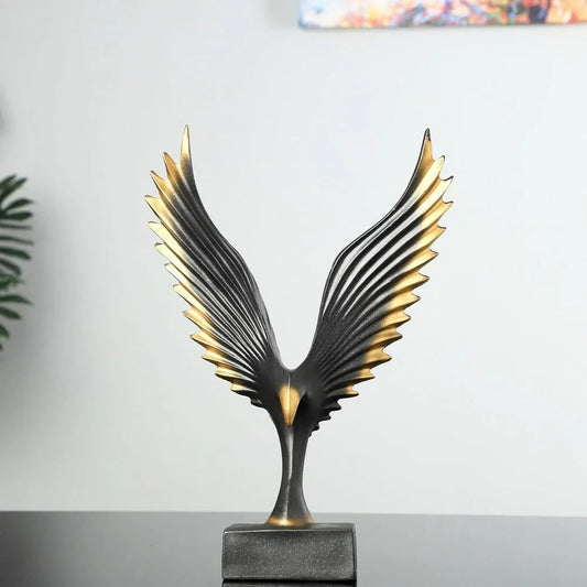 Gold Eagle Bird Wings Showpiece