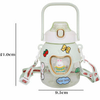 Cartoon Straw Water Bottle