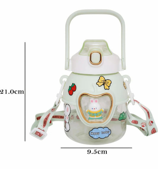 Cartoon Straw Water Bottle
