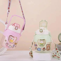 Cartoon Straw Water Bottle