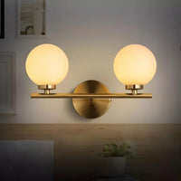 Metal 16cm Double Bulb LED Wall Light, White