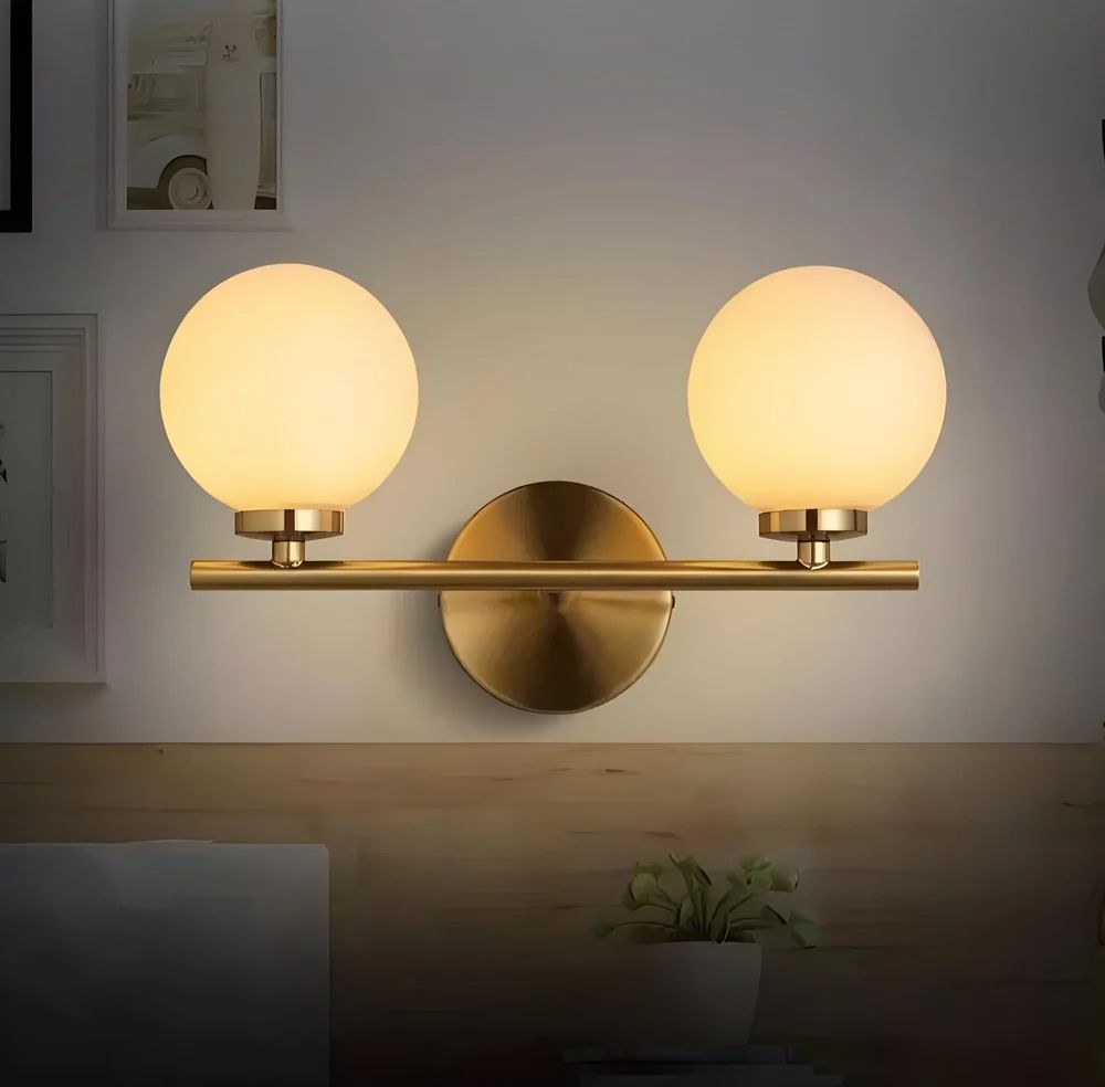 Metal 16cm Double Bulb LED Wall Light, White