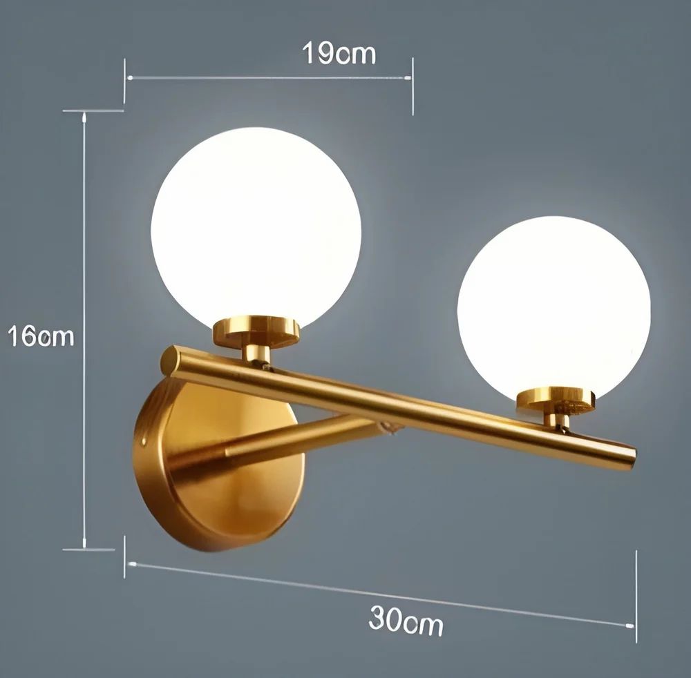 Metal 16cm Double Bulb LED Wall Light, White