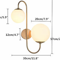 Metal 57cm LED Wall Light, White