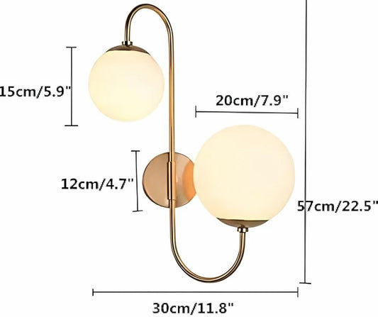 Metal 57cm LED Wall Light, White