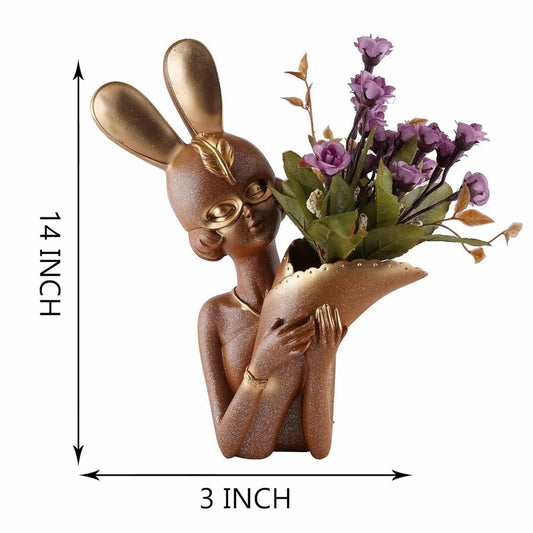 Poly Resin Lady Flower Vase