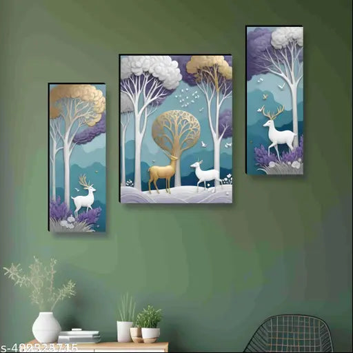 Art & Craft Set of 3 Modern art Wall Painting for Home decorative 12 Inch x 18 Inch