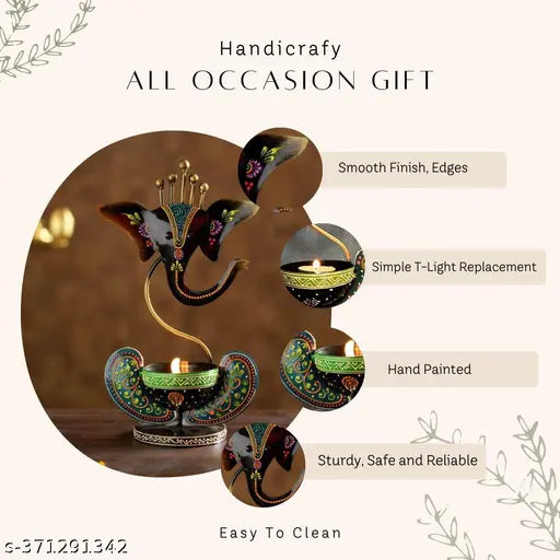 Handicrafty Vinayaka/ Ganesha Ji / Iron Table Decorative showpiece Tealight Candle Holde