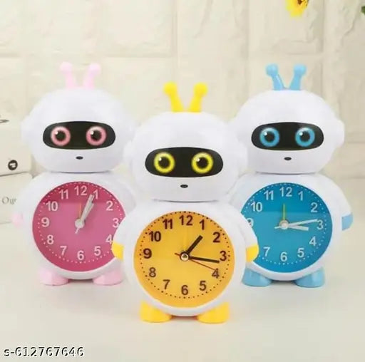 Cartoon Robot Shape Alarm Clock for Kids | Cute Bedside Table Clock | Stylish Home & Bedroom Decoration (17.5 cm x 11.5 cm)